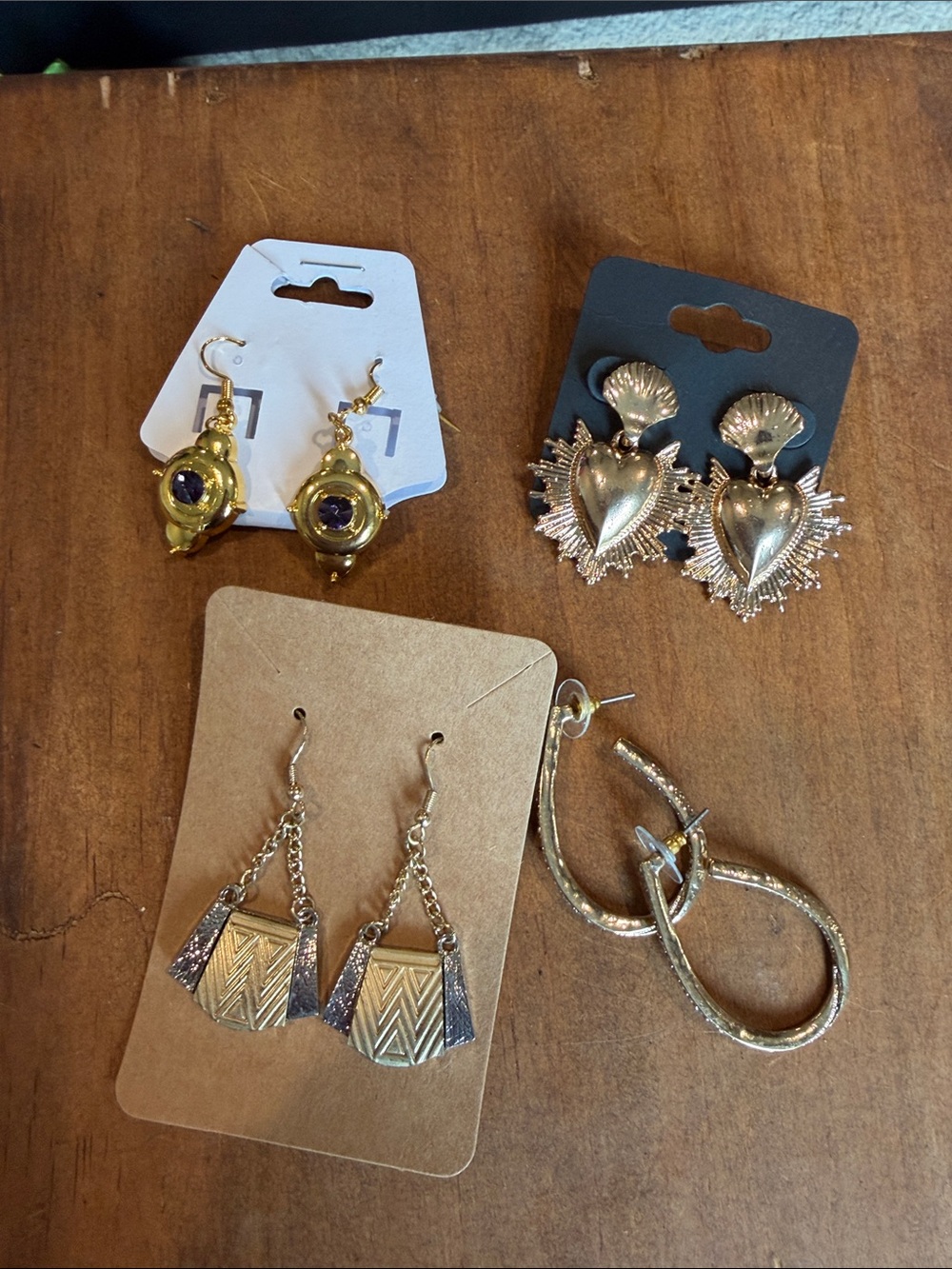 Gold Tone Earring Bundle (4pc)